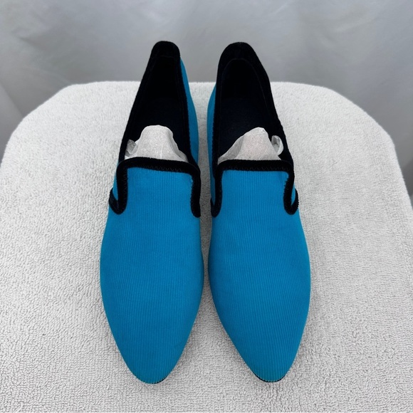 Oomphies Womens Slippers House Shoes 9N Blue Black Pointed Toe Slip On - Picture 3 of 9